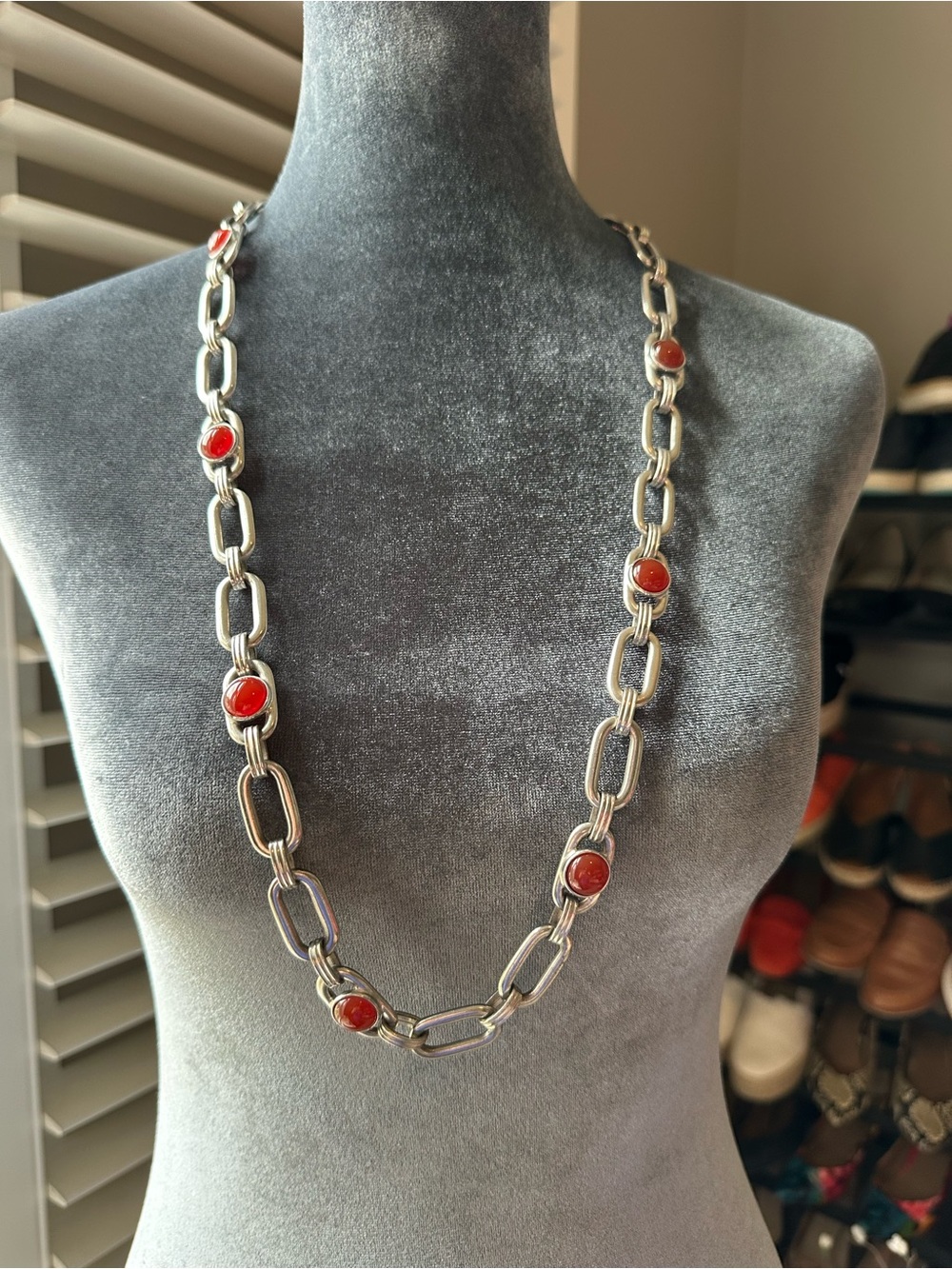 Handcrafted Ben-Amun Link Necklace with Toggle Clasp…34 inches in Length
